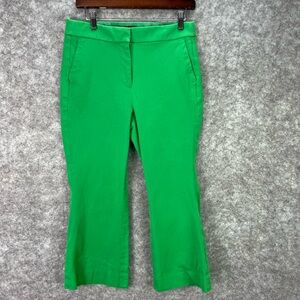 J.CREW Pants Womens 8 Green Kelsey Capri Slim Twill Stretch Work Casual.